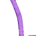 RealRock Crystal Clear Jelly 13 Inch Double Dildo in Purple