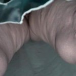 BBW granny hairy pussy upskirt bottom view.