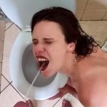 Petite slut gets her tight asshole fucked in bathroom