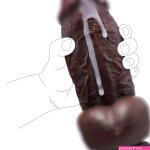 2.67 Diameter Realistic Big Black Dildo Sex Toy Skin-Like Big Silicone Dildos With Strong Suction