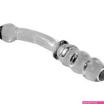 Curved Clear Glass Double Butt Dildo