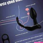 Prostate Massager Anal Vibrator Double Ring Butt Plug Wireless Remote