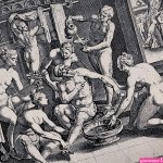 File:An old man being bathed by lots of young nude women