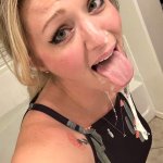 The aftermath of an amazing throat fucking