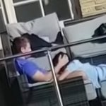 Amateur blow job on balcony