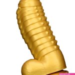 13 Inch Fantasy Gold Silicone Dragon Dildo