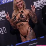 Ebanie Bridges teases her OnlyFans account during weigh-ins whilst dressed in lingerie ahead of Shannon OConnell fight