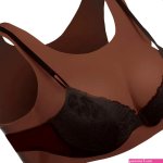 Master Series Perky Pair D-Cup Silicone Breasts in Dark