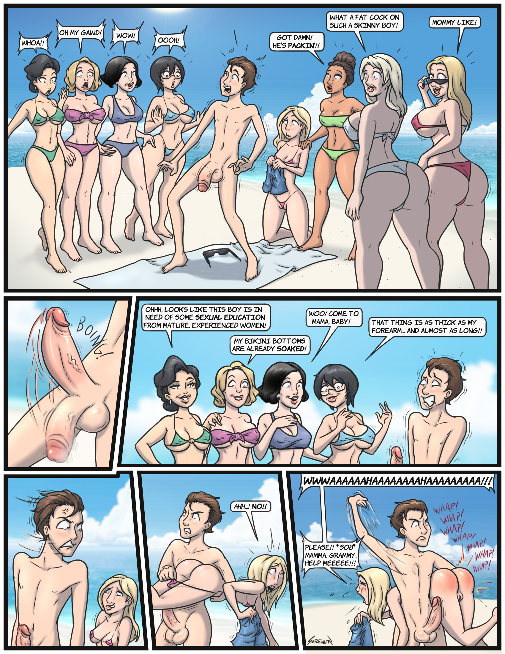 Naked men exposed in front of women (photos)