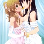 hanzawa jun citrus manga aihara mei aihara yuzu citrus breasts dress no bra open shirt symmetrical docking yuri