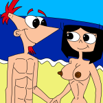 Phineas and Isabella on a nudist beach by matiriani1999 on DeviantArt